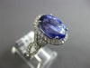 ESTATE LARGE 6.20CT DIAMOND & AAA TANZANITE 14KT WHITE GOLD HALO ENGAGEMENT RING