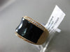 ESTATE WIDE .18CT DIAMOND 14KT ROSE GOLD 3D BLACK ENAMEL CONCAVE RING 13mm WIDE