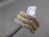 ESTATE LARGE 2.03CT ROUND DIAMOND 18KT TRI COLOR GOLD ' V ' SHAPE MULTI ROW RING