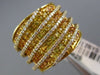 ESTATE LARGE 3.62CT DIAMOND & YELLOW SAPPHIRE 14KT GOLD MULTI ROW COCKTAIL RING