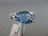 ESTATE 4.27CT DIAMOND & AAA EXTRA FACET BLUE TOPAZ 14KT WHITE GOLD 3D FUN RING