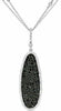1.76CT WHITE & BLACK DIAMOND 14KT WHITE GOLD ELONGATED OVAL BY THE YARD PENDANT