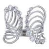 ESTATE LARGE .88CT DIAMOND 18KT WHITE GOLD CLASSIC BUTTERFLY JOURNEY LOVE RING