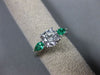 1.42CT DIAMOND & AAA COLOMBIAN EMERALD 14KT WHITE GOLD 3 STONE ENGAGEMENT RING