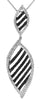 1.55CT WHITE & BLACK DIAMOND 14KT WHITE GOLD LEAF MARQUISE SHAPE JOURNEY PENDANT