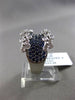 ANTIQUE MASSIVE 2.30CT DIAMOND & AAA SAPPHIRE 18KT WHITE GOLD ETOILE FLORAL RING