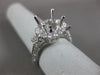 ESTATE LARGE 1.01CT DIAMOND 14KT WHITE GOLD 3 STONE SEMI MOUNT ENGAGEMENT RING