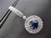 ESTATE LARGE 5.37CT DIAMOND & SAPPHIRE 18KT WHITE GOLD 3D HALO HANGING EARRINGS