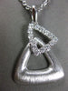 ESTATE LARGE .42CT DIAMOND 18KT WHITE GOLD MATTE & SHINY DOUBLE TRIANGLE PENDANT