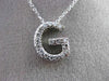 ESTATE LARGE .30CT DIAMOND 14KT WHITE GOLD 3D  "G" FLOATING PENDANT #20025