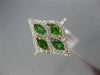 ESTATE 1.25CT DIAMOND & TSAVORITE 14K WHITE GOLD MULTI LEAF INFINITY FLOWER RING