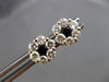 ESTATE LARGE 1.98CT DIAMOND & SAPPHIRE 14KT YELLOW GOLD CLUSTER EARRINGS #24552