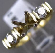 ESTATE .38CT DIAMOND 14KT YELLOW GOLD 3 STONE 4 PRONG SEMI MOUNT ENGAGEMENT RING