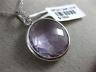 ESTATE LARGE 14.57CT DIAMOND & AAA AMETHYST 14KT WHITE GOLD 3D FLOATING PENDANT