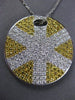 ESTATE LARGE 3.70CT DIAMOND & YELLOW SAPPHIRE 18K TWO TONE GOLD SUNBURST PENDANT