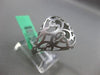 ESTATE LARGE .29CT DIAMOND 18K WHITE GOLD 3D HANDCRAFTED FILIGREE MATTE FUN RING