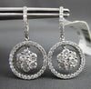 ESTATE LARGE 1.90CT DIAMOND 14K WHITE GOLD CIRCLE OF LIFE HUGGIE HANGING EARRING