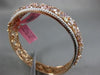 ESTATE LARGE 15.97CT MULTI COLOR DIAMOND 18K ROSE GOLD MULTI ROW BANGLE BRACELET
