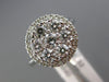 ESTATE LARGE 1.32CT DIAMOND 14K WHITE GOLD 3D HALO FILIGREE CLUSTER PROMISE RING