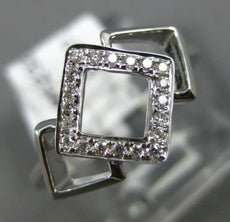 ESTATE .10CT DIAMOND 14KT WHITE GOLD 3D SQUARE PAST PRESENT FUTURE LOVE RING