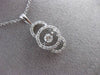 ESTATE .35CT DIAMOND 14KT WHITE GOLD 3D FILIGREE FLOATING CIRCULAR PENDANT CHAIN