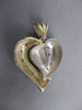 ESTATE MODERN ETOILE DIAMOND 14K WHITE YELLOW GOLD PUFF HEART PENDANT #17199