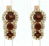 1.39CT DIAMOND & AAA GARNET 14K ROSE GOLD 3D ROUND JOURNEY HALO HANGING EARRINGS