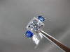 ESTATE LARGE 2.42CT DIAMOND & AAA SAPPHIRE 14K WHITE GOLD SQUARE ENGAGEMENT RING