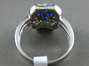 ESTATE WIDE .75CT DIAMOND & AAA SAPPHIRE 14KT WHITE GOLD 3D OCTAGON SQUARE RING