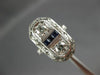 ANTIQUE WIDE .70CT OLD MINE DIAMOND & AAA SAPPHIRE PLATINUM OPEN FILIGREE RING