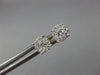 ESTATE .33CT DIAMOND 14KT 2 TONE GOLD ROUND SOLITAIRE HALO CLUSTER STUD EARRINGS