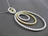 ESTATE LARGE 2.21CT DIAMOND 18KT WHITE & YELLOW GOLD MULTI OVAL FLOATING PENDANT