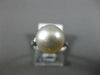 ANTIQUE LARGE .10CT DIAMOND & AAA SOUTH SEA PEARL PLATINUM 3D ENGAGEMENT RING