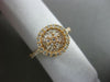 ESTATE .66CT ROUND & BAGUETTE DIAMOND 18KT ROSE GOLD 3D FLOWER HEART LOVE RING