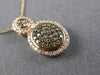 ESTATE .50CT WHITE & CHOCOLATE FANCY DIAMOND 14KT ROSE GOLD CLUSTER OVAL PENDANT