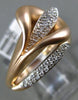 ESTATE .25CT ROUND DIAMOND 14KT ROSE GOLD 3D MATTE TULIP FLOWER LOVE FUN RING