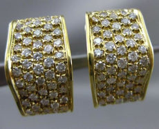 ESTATE EXTRA LARGE 1.53CT DIAMOND 14KT YELLOW GOLD 3D MULTI ROW CLIP ON EARRINGS