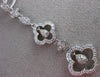 ESTATE LARGE .75CT DIAMOND 14KT WHITE GOLD 3D FLOWER ELONGATED FLOATING PENDANT