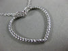 ESTATE LARGE .45CT DIAMOND 14KT WHITE GOLD 3D OPEN HEART FLOATING LOVE PENDANT