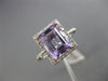 ESTATE LARGE 3.43CT DIAMOND & AAA AMETHYST 14K WHITE GOLD HALO ENGAGEMENT RING