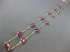 ESTATE LARGE 19.46CT AAA RUBY 14KT YELLOW GOLD BY THE YARD TIN CUP FUN NECKLACE