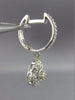 ESTATE .40CT DIAMOND 14KT WHITE GOLD FLOWER FILIGREE MILGRAIN HANGING EARRINGS