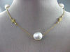 ESTATE LARGE .90CT DIAMOND 14KT YELLOW GOLD SOUTH SEA PEARL BY THE YARD NECKLACE