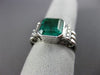 ESTATE LARGE 3.10CT DIAMOND & AAA EMERALD 18KT WHITE GOLD ENGAGEMENT RING #25629