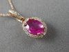 ESTATE 1.02CT ROUND DIAMOND & AAA RUBY 14KT ROSE GOLD 3D CLASSIC OVAL PENDANT