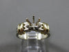 ESTATE 14KT WHITE & YELLOW GOLD 3D 6 PRONG SEMI MOUNT ENGAGEMENT RING #24598