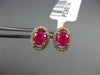ESTATE 1.0CT DIAMOND & RUBY 14KT ROSE GOLD 3D CLASSIC OVAL FLOWER STUD EARRINGS