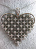 ESTATE LARGE 1.10CT DIAMOND 14K WHITE GOLD HANDCRAFTED ETOILE HEART LOVE PENDANT