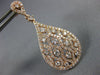 ESTATE 1.35CT DIAMOND 14KT ROSE GOLD 3D TEAR DROP OPEN FILIGREE HANGING EARRINGS