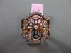 ESTATE LARGE .70CT DIAMOND 14KT ROSE GOLD 3D OPEN FILIGREE FLOWER STAR HALO RING